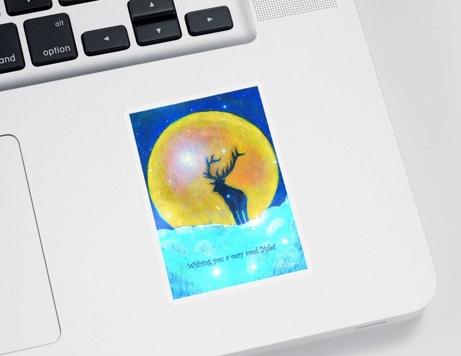 Stag Sticker featuring the pastel Stag of Winter by Diana Haronis