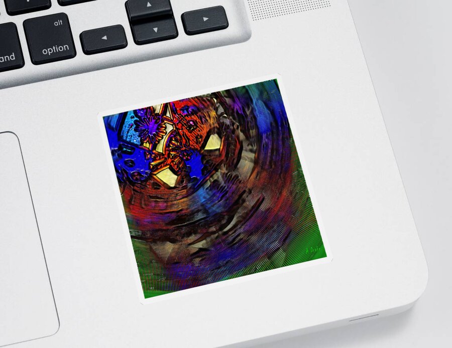 Stained Sticker featuring the digital art Stained Glass Dream Abstract by Alec Drake