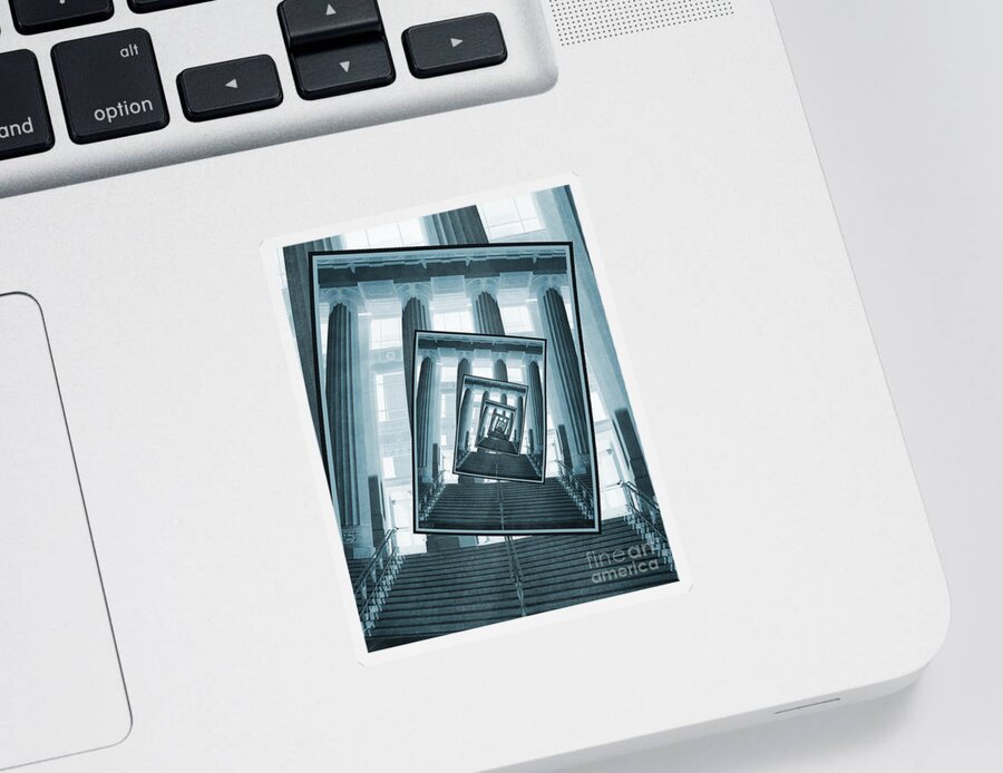 Photography Sticker featuring the photograph Stairs And Pillars by Phil Perkins