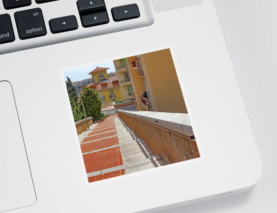 Architecture Sticker featuring the photograph Stairway In Monaco French Riviera by Ben and Raisa Gertsberg