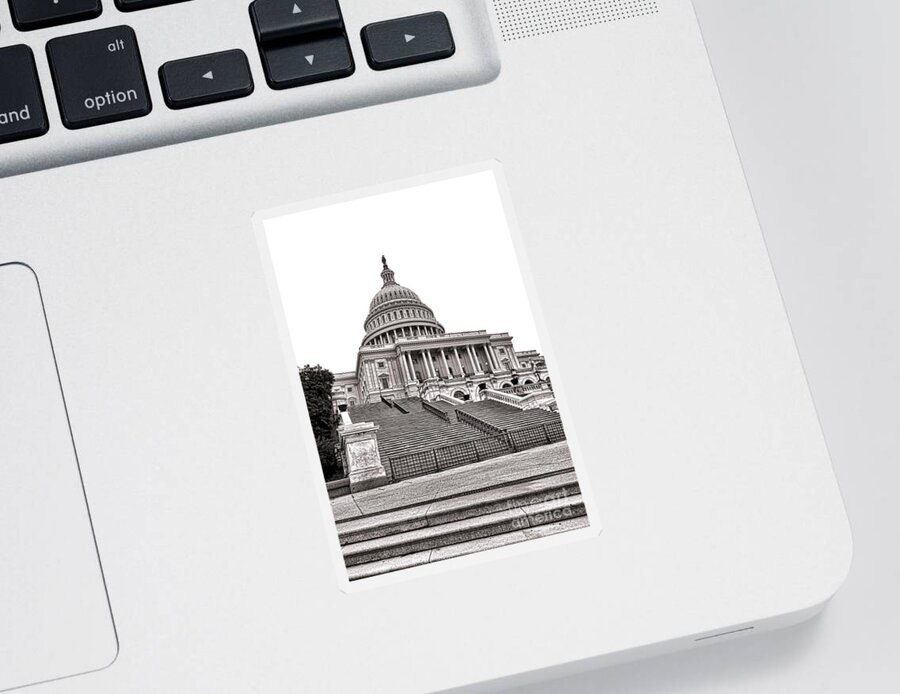 Washington Sticker featuring the photograph Stairway to Power  by Olivier Le Queinec