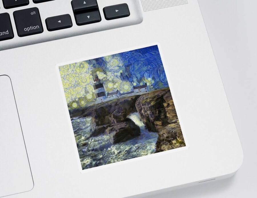 Hook Sticker featuring the photograph Starry Hook Head Lighthouse by Nigel R Bell