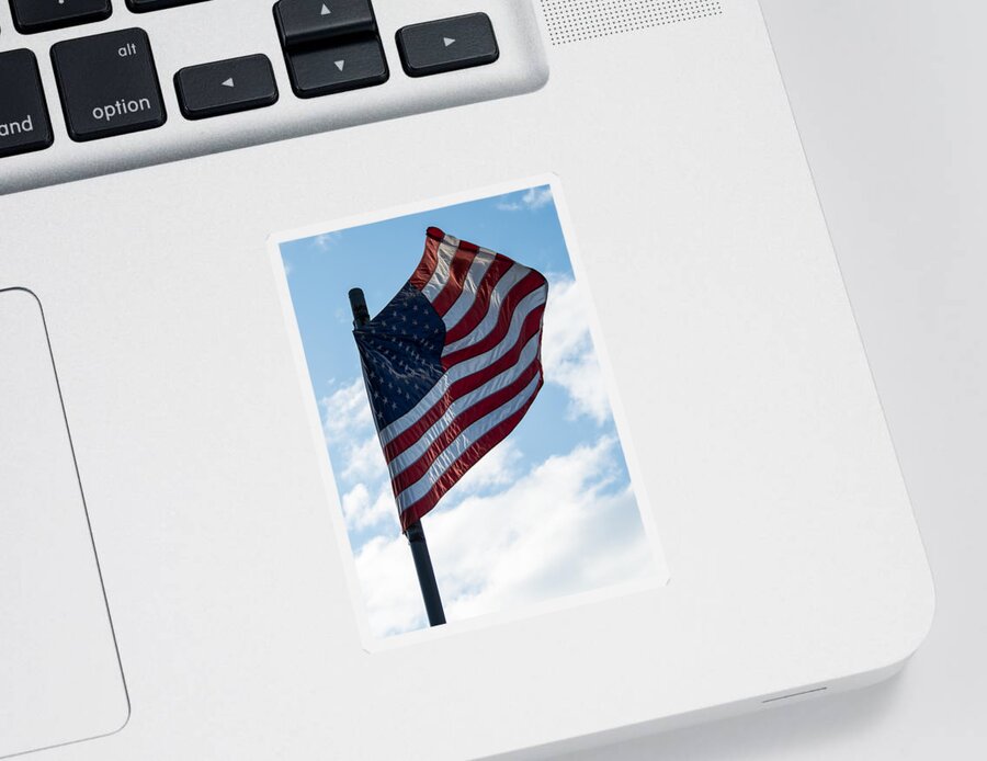 Flag Sticker featuring the photograph Stars and Stripes by Holden The Moment