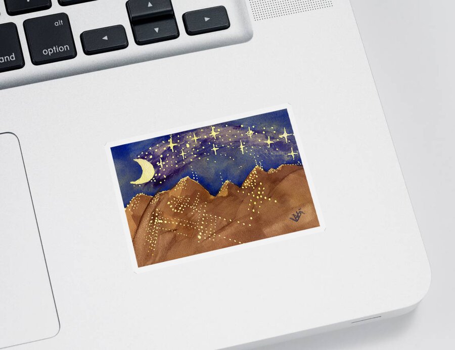 Night Sticker featuring the painting Stars of Heaven and Earth by Victor Vosen