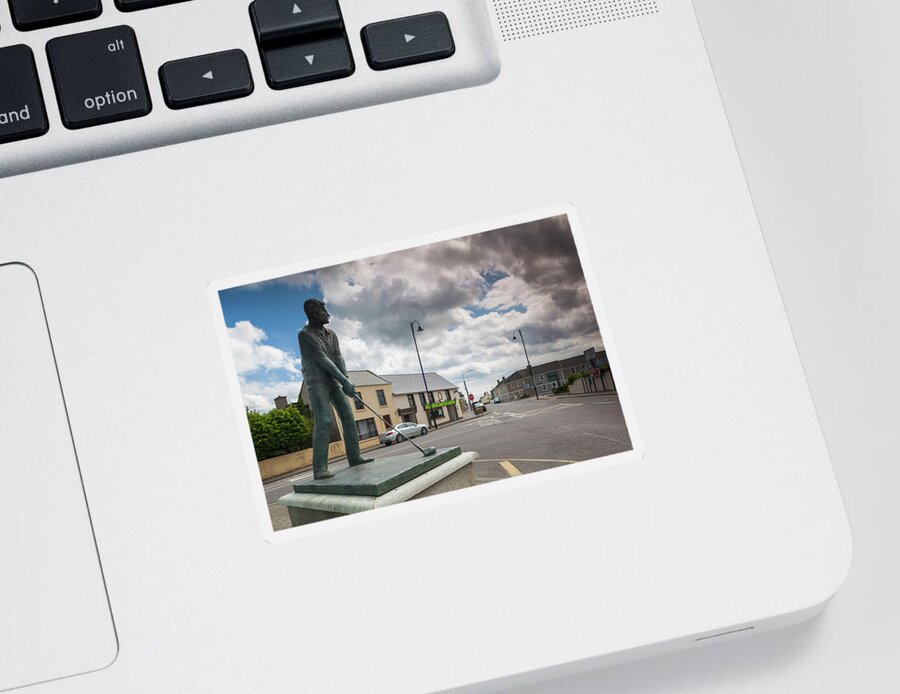 Photography Sticker featuring the photograph Statue Of A Golfing Us President Bill by Panoramic Images