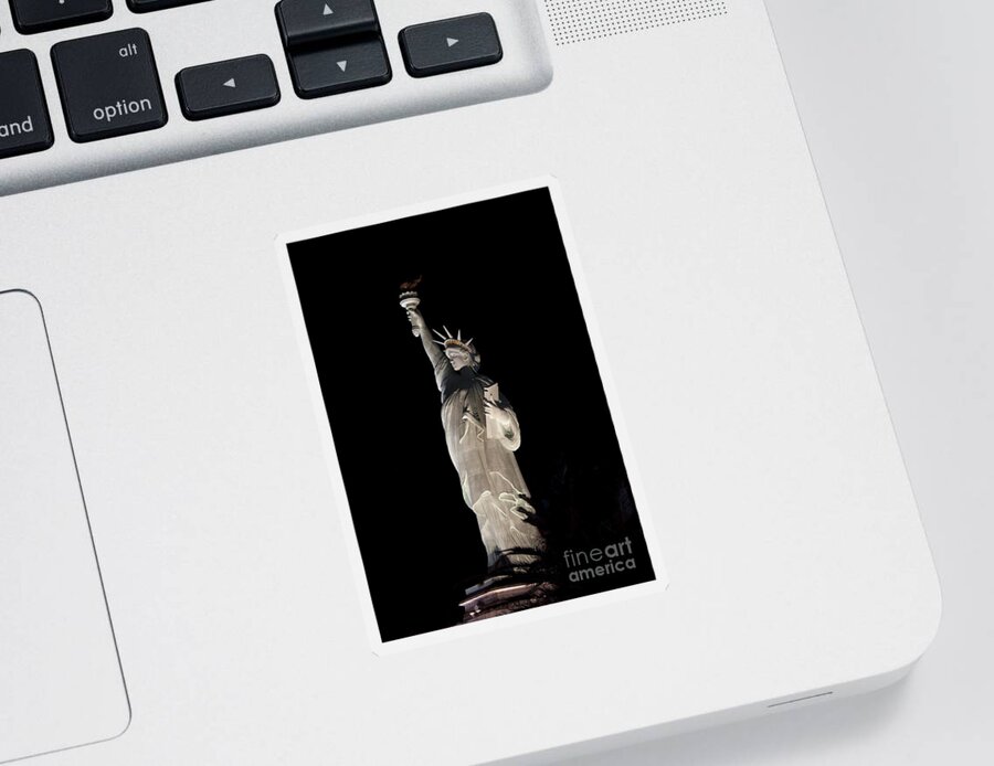 Statue Sticker featuring the photograph Statue of Liberty After Midnight by Ivete Basso Photography