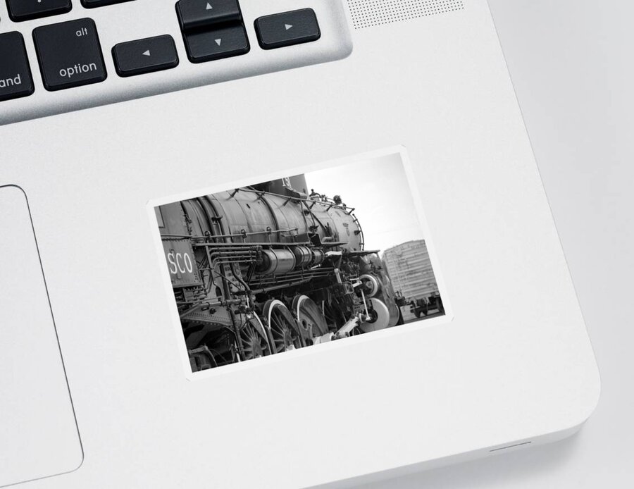 Train Sticker featuring the photograph Steam Locomotive 1519 - BW 02 by Pamela Critchlow