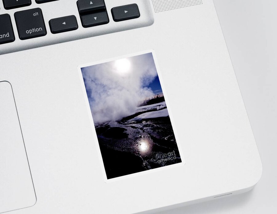 Yellowstone National Park Sticker featuring the photograph Steam by Sharon Elliott