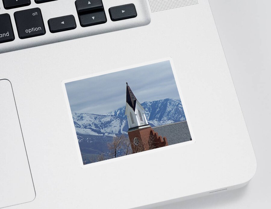 Salt Lake City Sticker featuring the photograph Steeple and Mountains by Tikvah's Hope