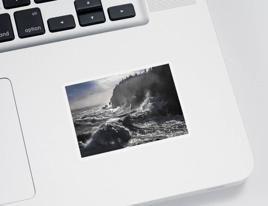 Gulliver's Hole Sticker featuring the photograph Stormy Seas at Gulliver's Hole by Marty Saccone