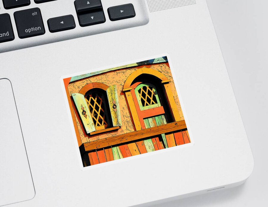 Fine Art Sticker featuring the photograph Storybook Window and Door by Rodney Lee Williams