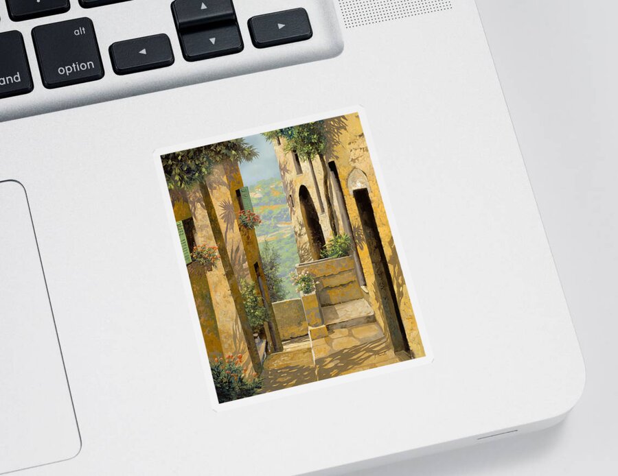 Landscape Sticker featuring the painting stradina a St Paul de Vence by Guido Borelli