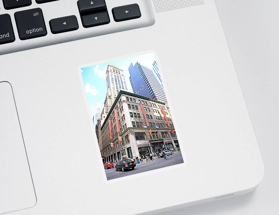 Streets Sticker featuring the photograph Streets of Manhattan by Valentino Visentini