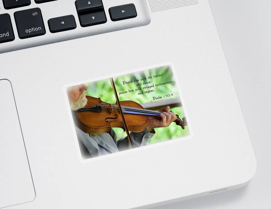 Psalm Sticker featuring the photograph Stringed Instruments by Sheri McLeroy