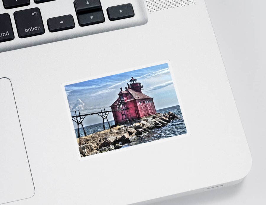 Light Sticker featuring the photograph Sturgeon Bay Ship Canal by Deborah Klubertanz