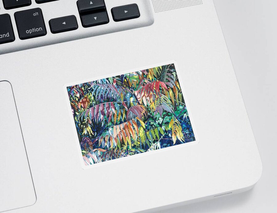 Water Color Paintings Sticker featuring the painting Sumac Spectacular by Barbara Jewell