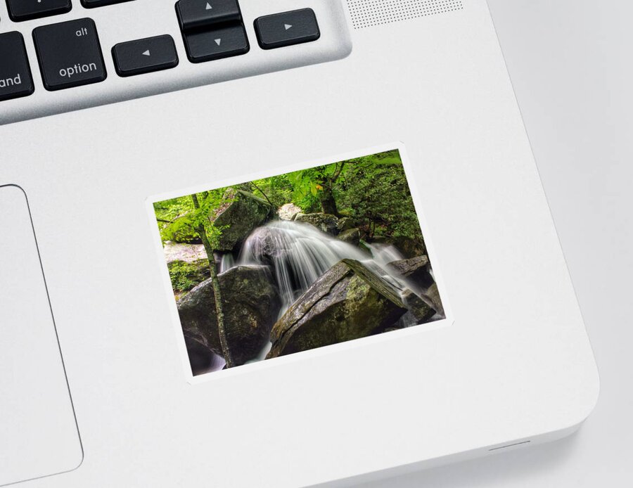 Waterfall Sticker featuring the photograph Summer On The Rocks by Chris Berrier