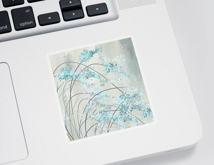 Blue Sticker featuring the painting Summer Showers by Lourry Legarde