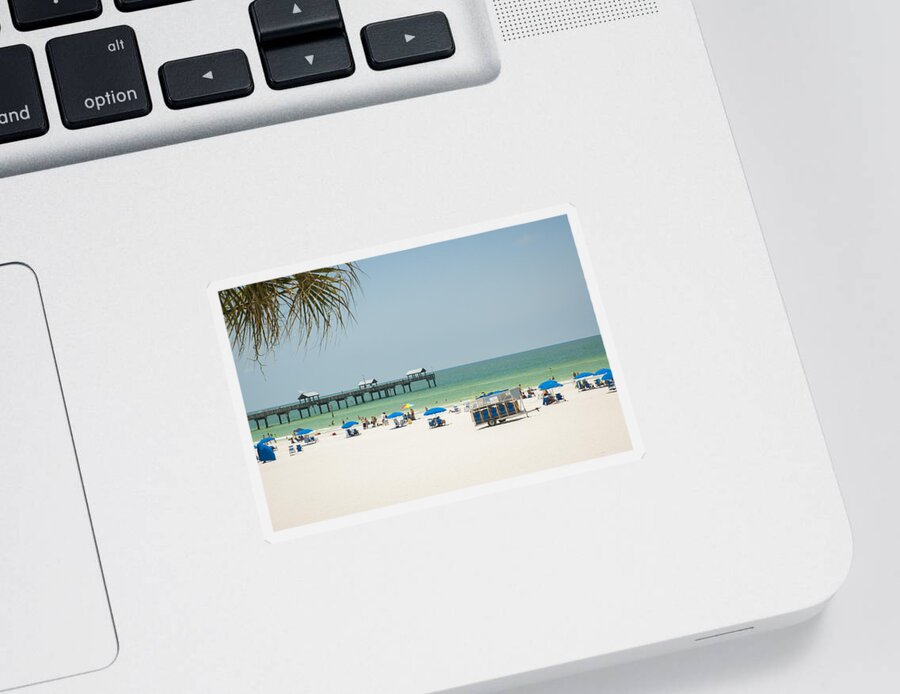Clearwater Beach Sticker featuring the photograph Sunbathing At Clearwater Beach by Carolyn Marshall