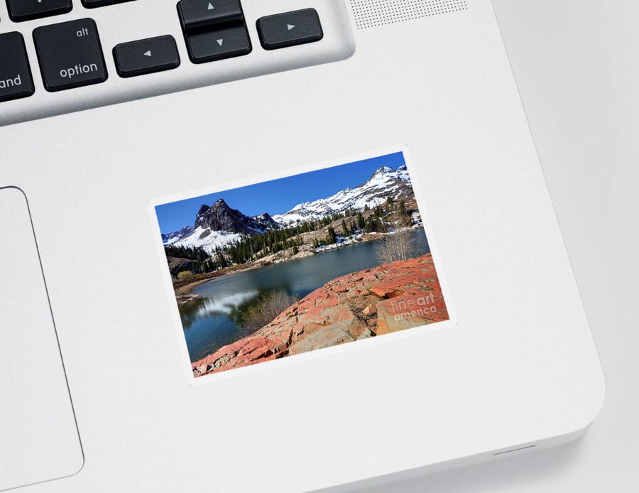 Wasatch Mountains Sticker featuring the photograph Sundial Peak and Lake Blanche in Spring by Gary Whitton