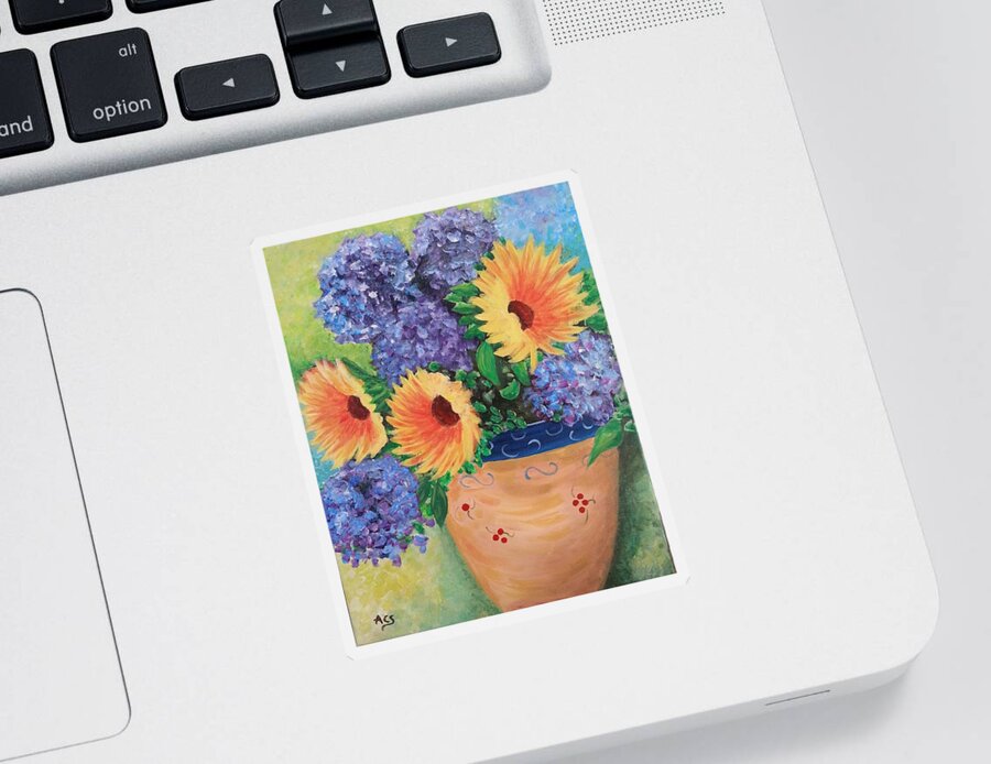 Sunflower Sticker featuring the painting Sunflower by Amelie Simmons
