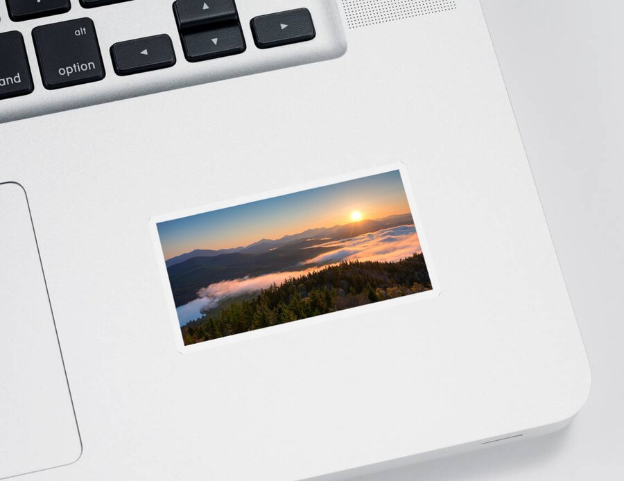 Photography Sticker featuring the photograph Sunrise Over The Adirondack High Peaks by Panoramic Images