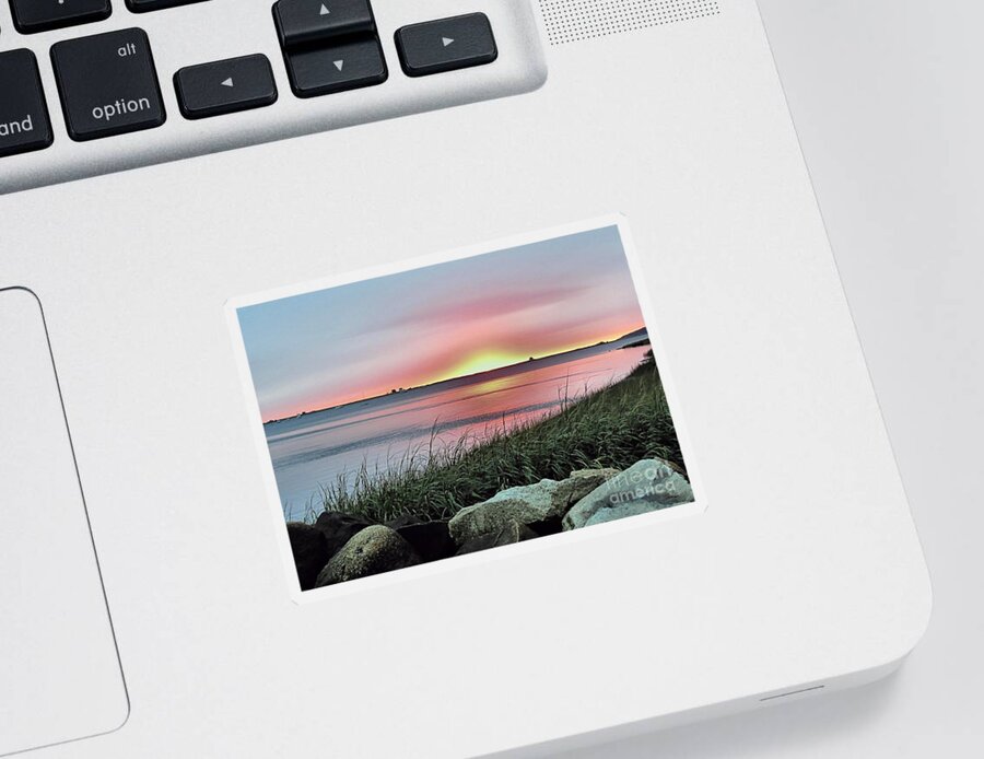 Sunrise Sticker featuring the photograph Sunrise Over the Bay by Janice Drew