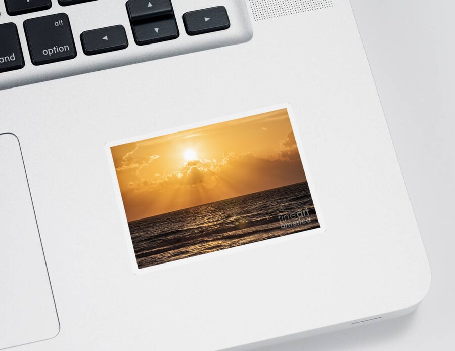 Cancun Sticker featuring the photograph Sunrise Over The Caribbean Sea by Bryan Mullennix