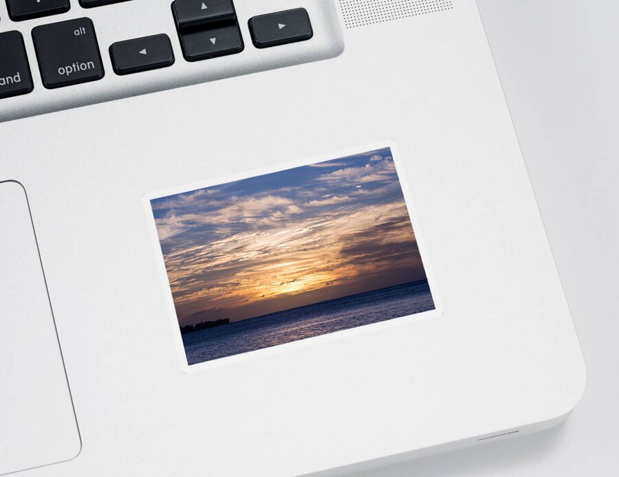 Hanalei Bay Sticker featuring the photograph Sunset at Hanalei Bay by Weir Here And There