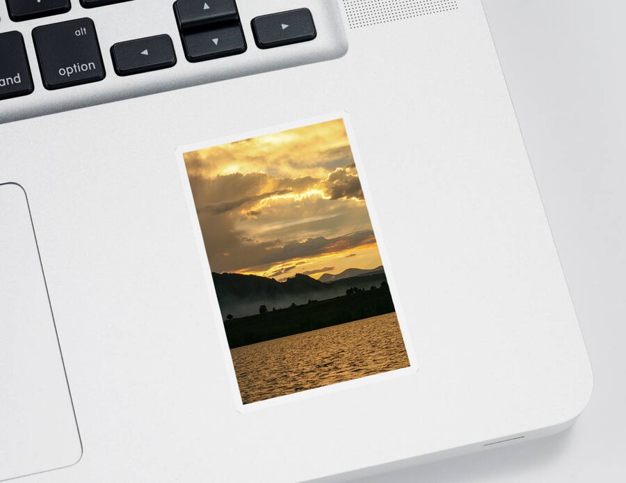 Marshall Lake Sticker featuring the photograph Smokey Sunset at Marshall Lake by Juli Ellen