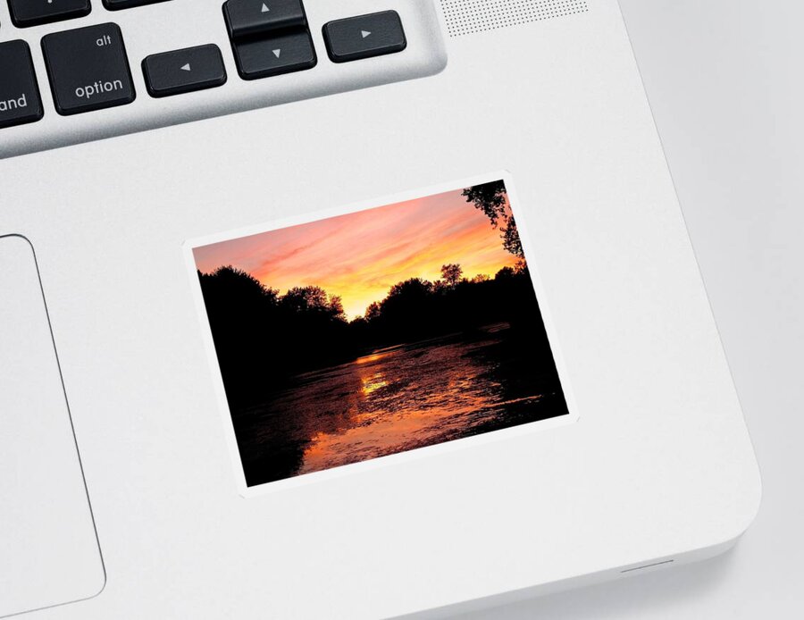 North America Sticker featuring the photograph Sunset near Rosemere - QC by Juergen Weiss