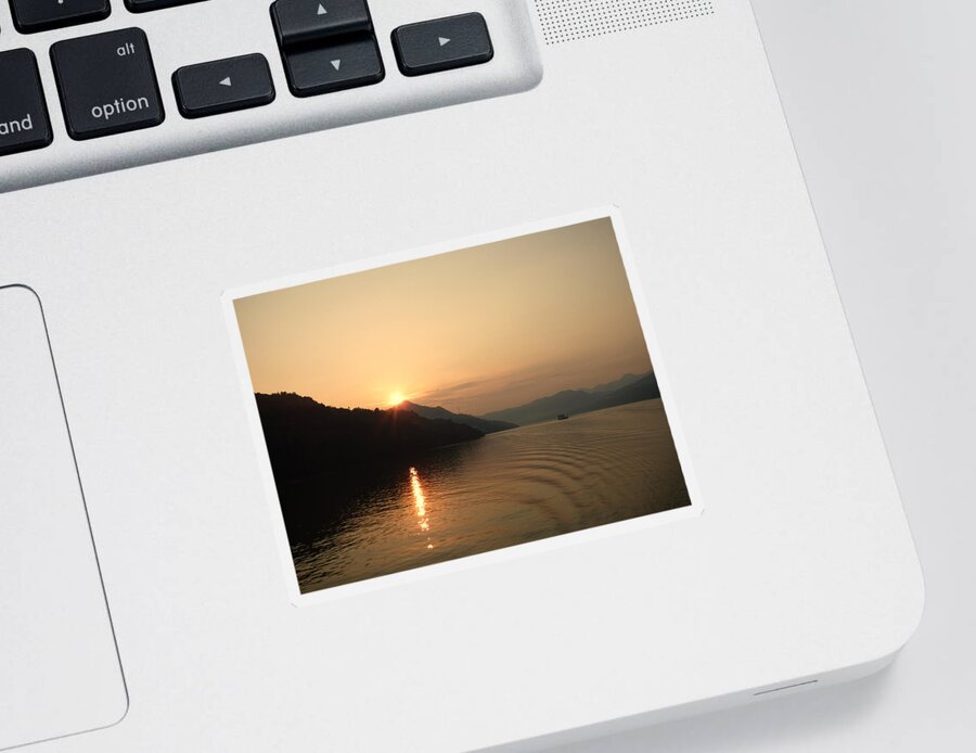 Yangtze River Sticker featuring the photograph Sunset on the Yangtze River by Lynn Bolt