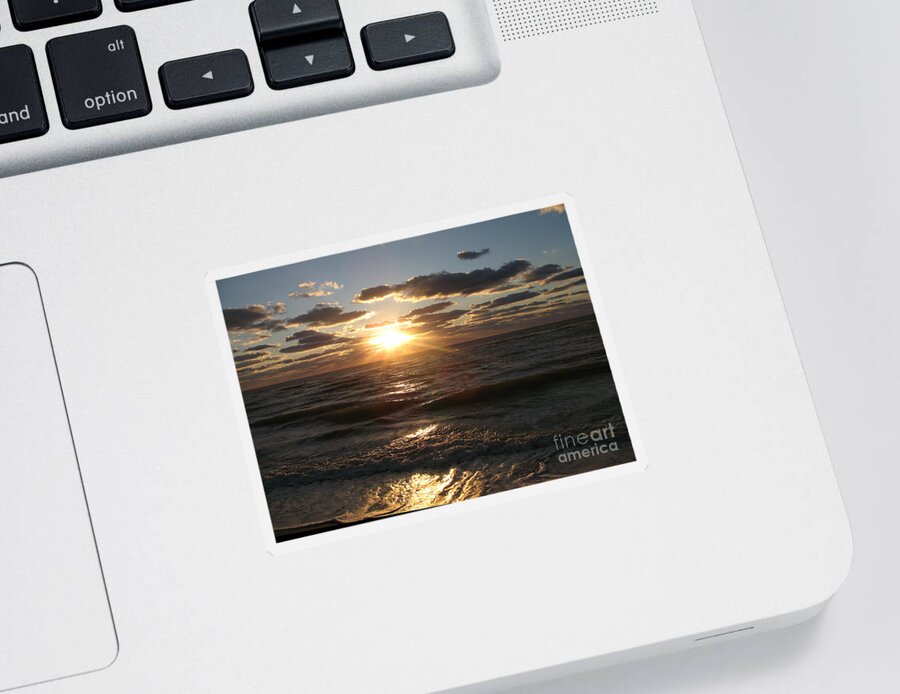 Sunset Sticker featuring the photograph Sunset On Venice Beach by Christiane Schulze Art And Photography