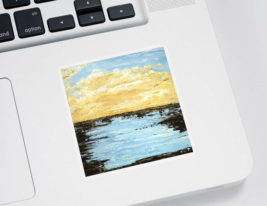 Ocean Sticker featuring the painting Sunset Plunge by Tamara Nelson