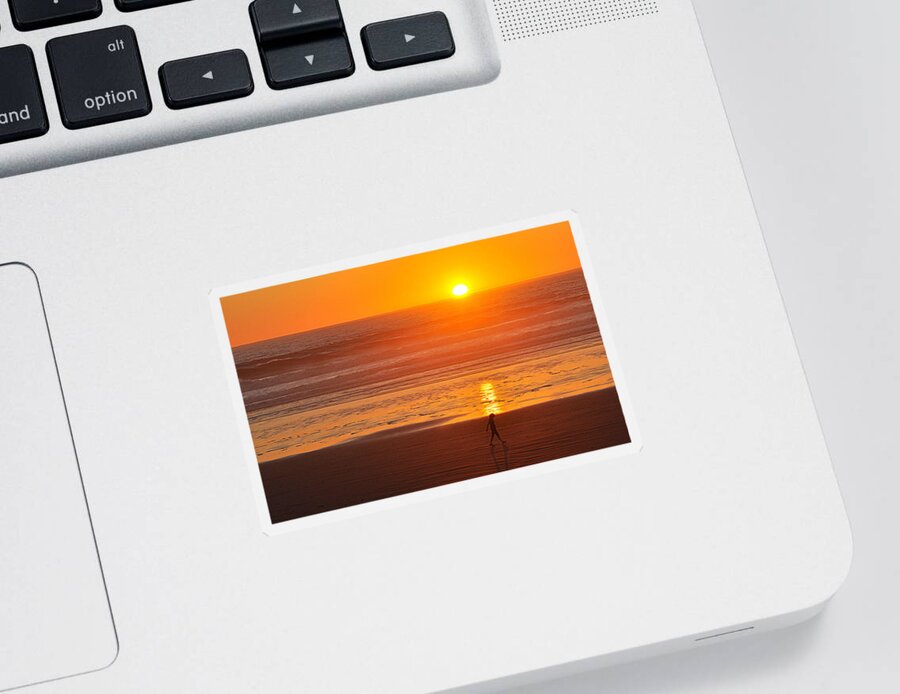 Scenic Sticker featuring the photograph Sunset Reflection by AJ Schibig