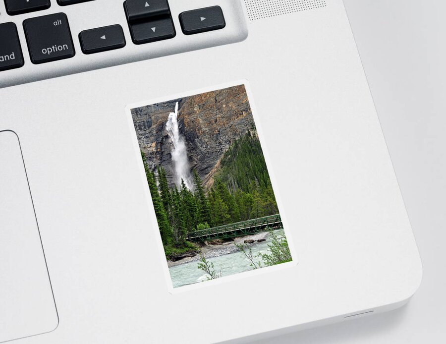 Takakkaw Falls Sticker featuring the photograph Takakkaw Falls by Lisa Phillips