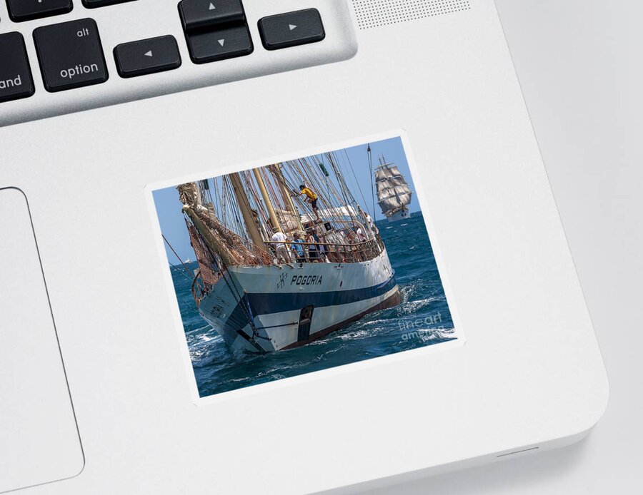 Tall Ships Sticker featuring the photograph Tall Ship Pogoria by Pablo Avanzini