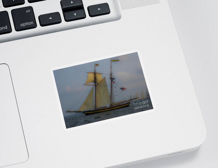 Tall Ship Sticker featuring the photograph Tall Ships in the Lowcountry by Dale Powell