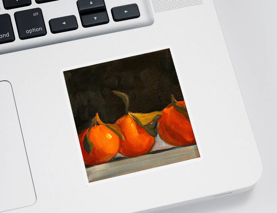 Tangerine Sticker featuring the painting Tangerine Party by Nancy Merkle
