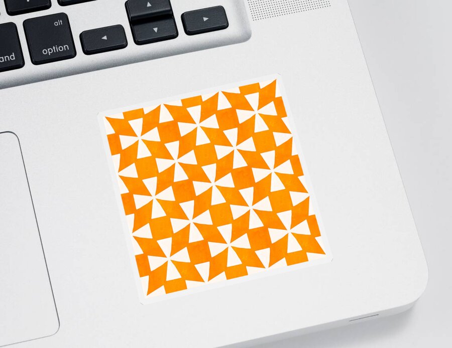 Orange Sticker featuring the painting Tangerine Twirl by Linda Woods