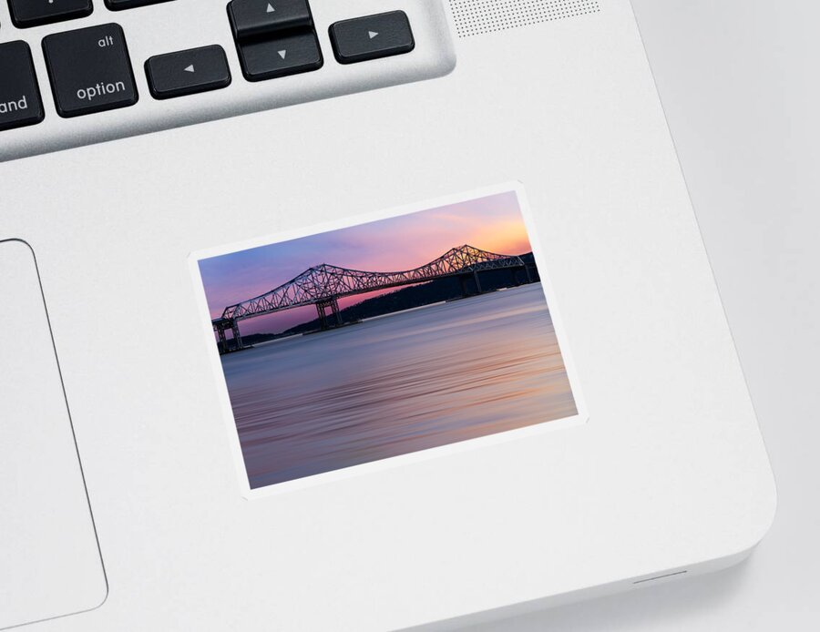 Tappan Zee Sticker featuring the photograph Tappan Zee Bridge Sunset by Susan Candelario
