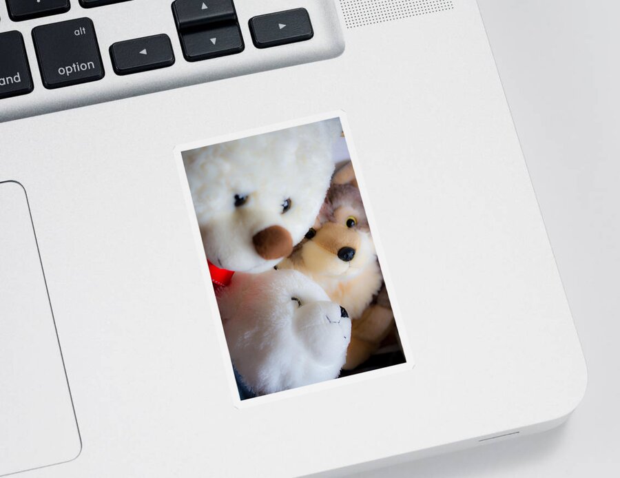 Faces Sticker featuring the photograph Teddy Bears - Foxes - Stuffed Animals by Marie Jamieson