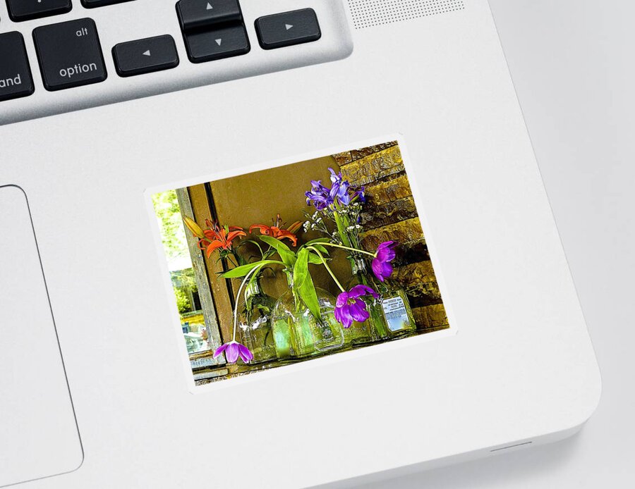 Still Life Sticker featuring the photograph Tequila Bouquets by Barbara Zahno