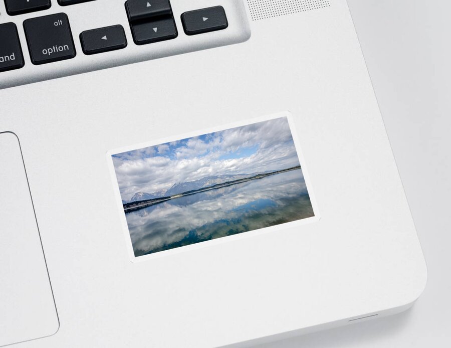 Teton Range In A Cloud Surround Sticker featuring the photograph Teton Range In A Cloud Surround by Debra Martz