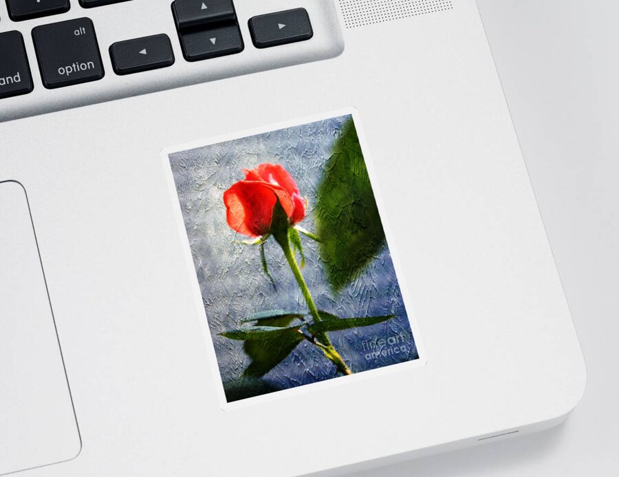 Rose Sticker featuring the photograph Textured Rose by Judy Palkimas