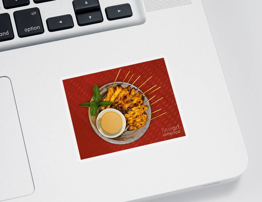 Craig Lovell Sticker featuring the photograph Thai Satay Chicken by Craig Lovell