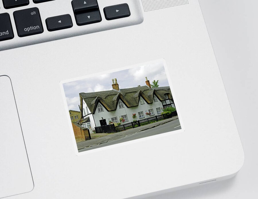 Britain Sticker featuring the photograph Thatched Cottages In Repton by Rod Johnson