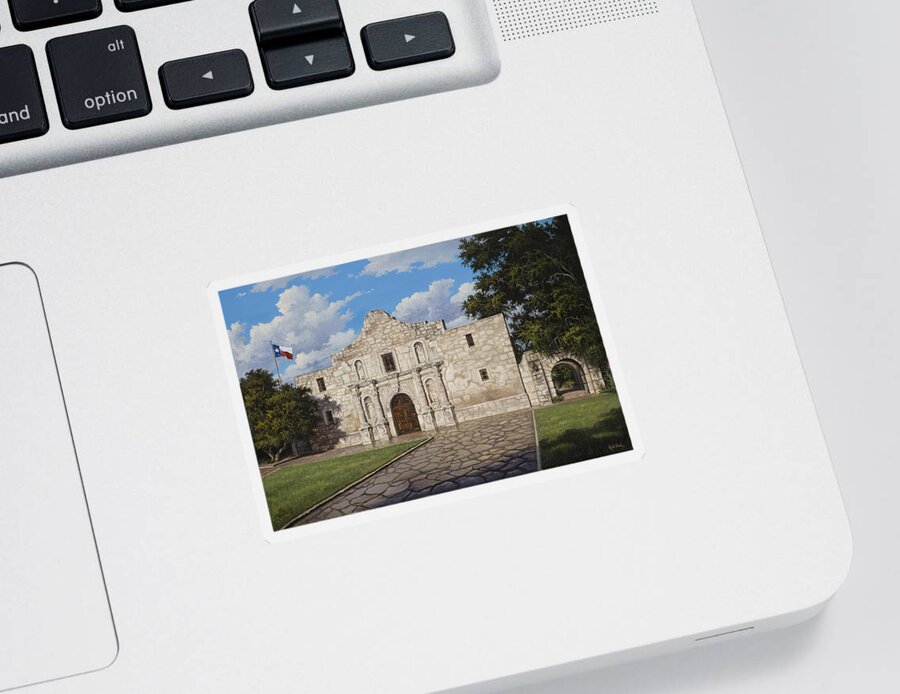 The Alamo Sticker featuring the painting The Alamo by Kyle Wood