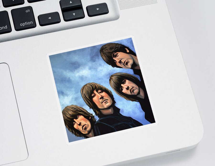The Beatles Sticker featuring the painting The Beatles Rubber Soul by Paul Meijering