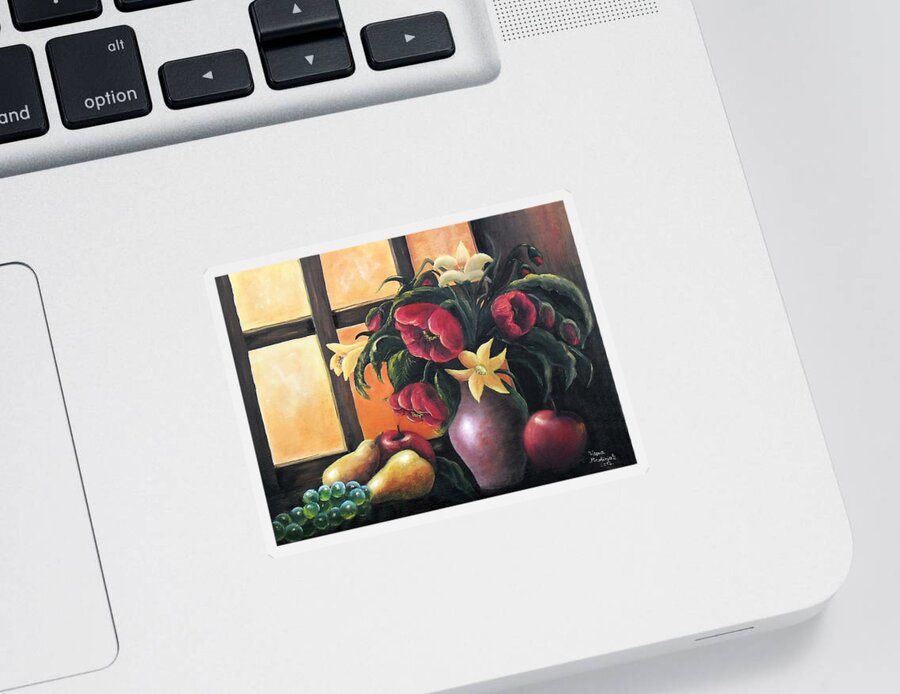 Still Life Sticker featuring the painting The beauty of the moment  by Vesna Martinjak